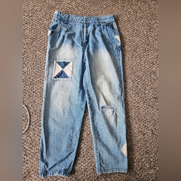 Free People Down To Earth Patch Jean Size 27 - Picture 3 of 9